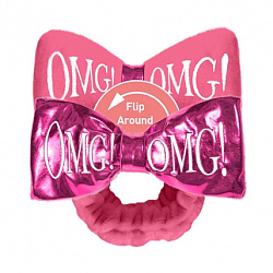 Double dare OMG! - Бант-повязка для фиксации волос ярко-розовый плюш/малиновый металлик