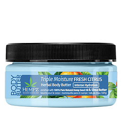 Hempz Triple Moisture Fresh Citrus Herbal Body Butter - Крем питательный для телa Тройное увлажнение, 227гр