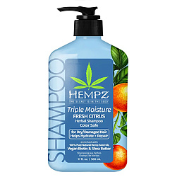 Hempz Triple Moisture Daily Herbal Replenishing Shampoo - Шампунь Тройное увлажнение, 500мл