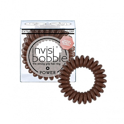 Invisibobble POWER Pretzel Brown - Резинка-браслет для волос, коричневая, 3шт