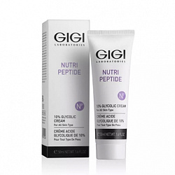 GIGI Nutri Peptide 10% Glycolic Cream - Kpeм дневной с 10% гликолиевой кислоты для всех типов кожи, 50мл