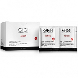 GIGI Acnon Triple Acid Rapid Wipes - Влажные очищающие салфетки, 30шт