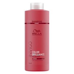 Wella Professionals Invigo Brilliance - Шампунь для защиты цвета окрашенных жестких волос, 1000мл