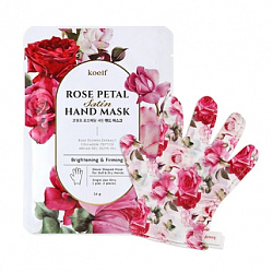 Koelf Rose Petal Satin Hand Mask - Маска-перчатки для рук, 16г