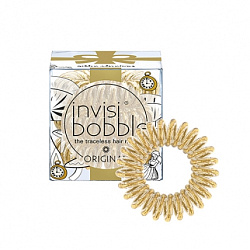 Invisibobble Original Golden Adventure - Резинка-браслет для волос, сияющий золотой, 3шт