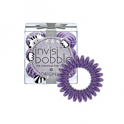Invisibobble Original Meow & Ciao - Резинка-браслет для волос, мерцающий фиолетовый (с подвесом), 3шт