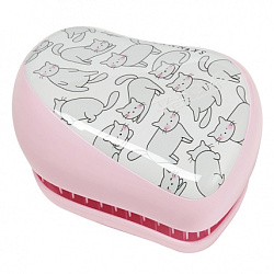 Tangle Teezer Compact Styler Skinny Dip Relaxed Cat - Расческа для волос, розовый/серый
