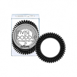 Invisibobble SLIM True Black - Резинка-браслет для волос, черная, 3шт